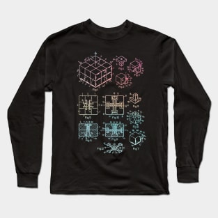 Rubik Rubix Cube Patent Style T Shirt Gift Men Kids Long Sleeve T-Shirt